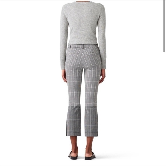Derek Lam 10 Crosby Plaid Trouser Pants Crop Ankle 2 Tone Button Hem Sz 2 - Picture 14 of 14